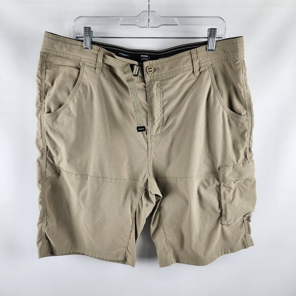 Prana Shorts Men 38x9.5 Tan Cargo Belted Stretch Zion Standard Fit Short 1969751 - Picture 1 of 9